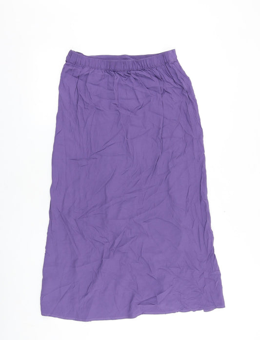 Marks and Spencer Womens Purple Polyester Peasant Skirt Size 10