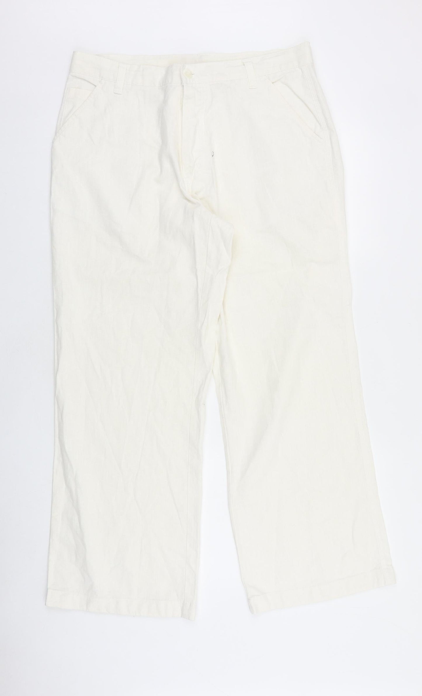 Womens UK Size 34 in Preworn Regular Fit  Ivory Trousers