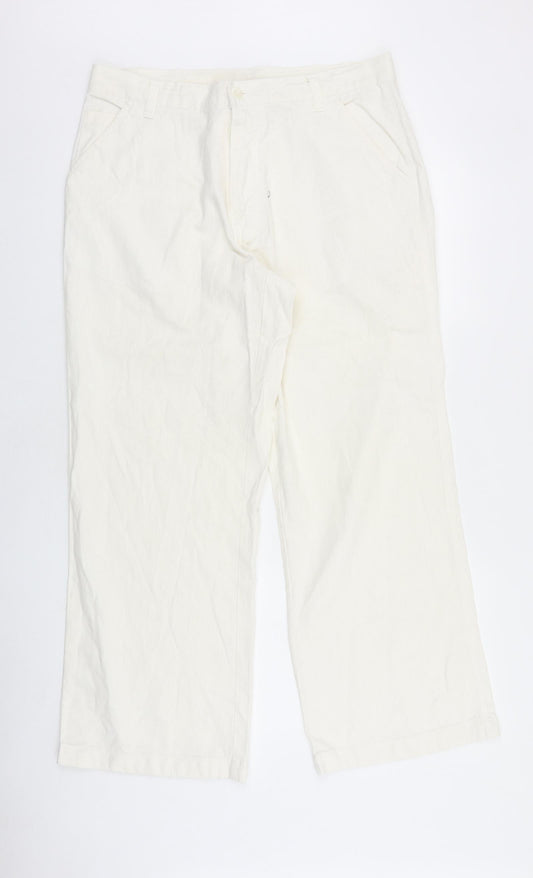 Womens UK Size 34 in Preworn Regular Fit  Ivory Trousers