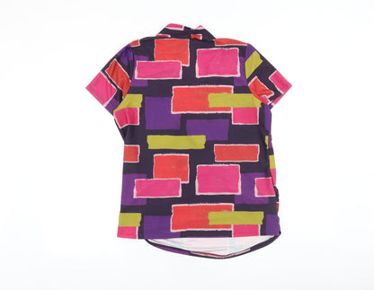 Womens UK Size 12 Kaleidoscope Multicoloured Basic Blouse