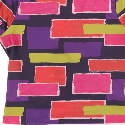Womens UK Size 12 Kaleidoscope Multicoloured Basic Blouse