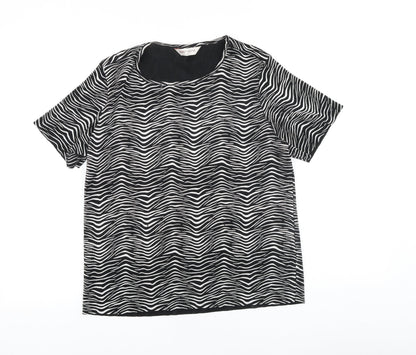 Womens UK Size 14 Bonmarché Black Basic T-Shirt