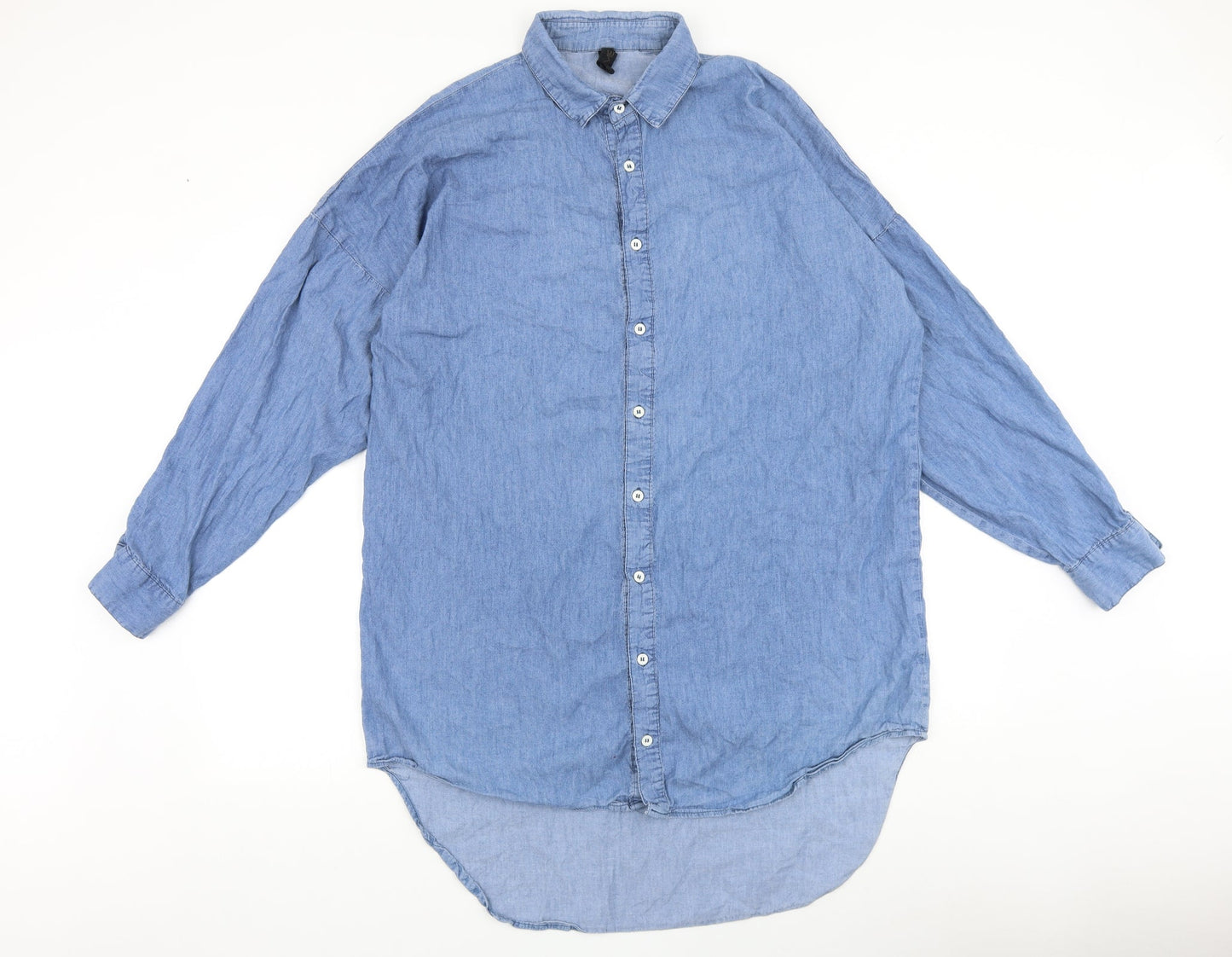 sweewe Mens Blue Cotton Polo Size M Collared Button