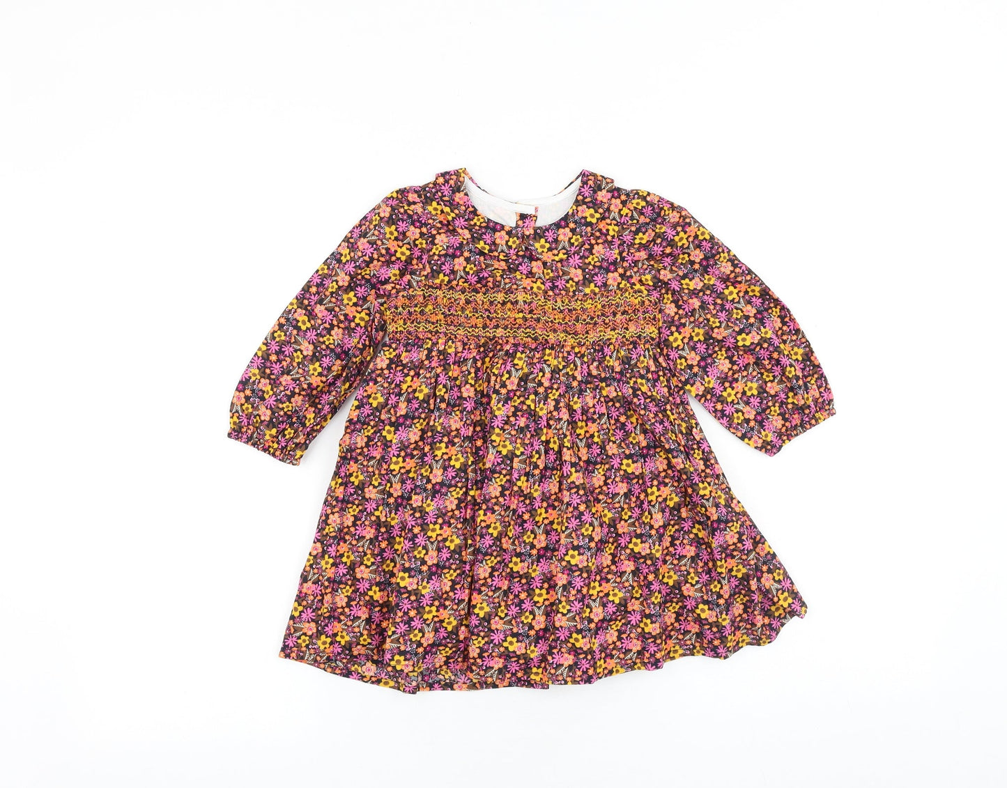 Matalan Multicoloured Floral 100% Cotton A-Line Size 12-18 Months Round Neck Button