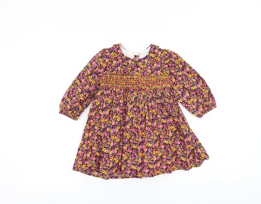 Matalan Multicoloured Floral 100% Cotton A-Line Size 12-18 Months Round Neck Button