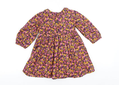 Matalan Multicoloured Floral 100% Cotton A-Line Size 12-18 Months Round Neck Button