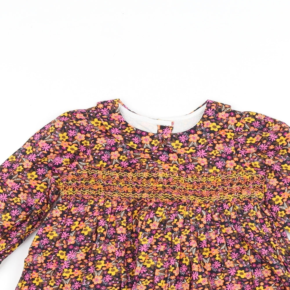 Matalan Multicoloured Floral 100% Cotton A-Line Size 12-18 Months Round Neck Button