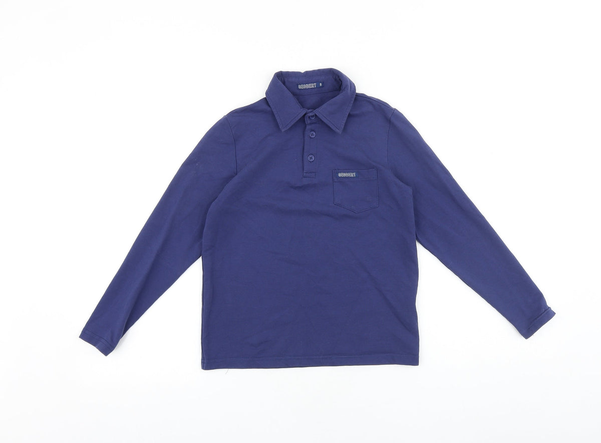 Geobert Boys Blue 100% Cotton Basic Polo Size 10 Years Collared Button