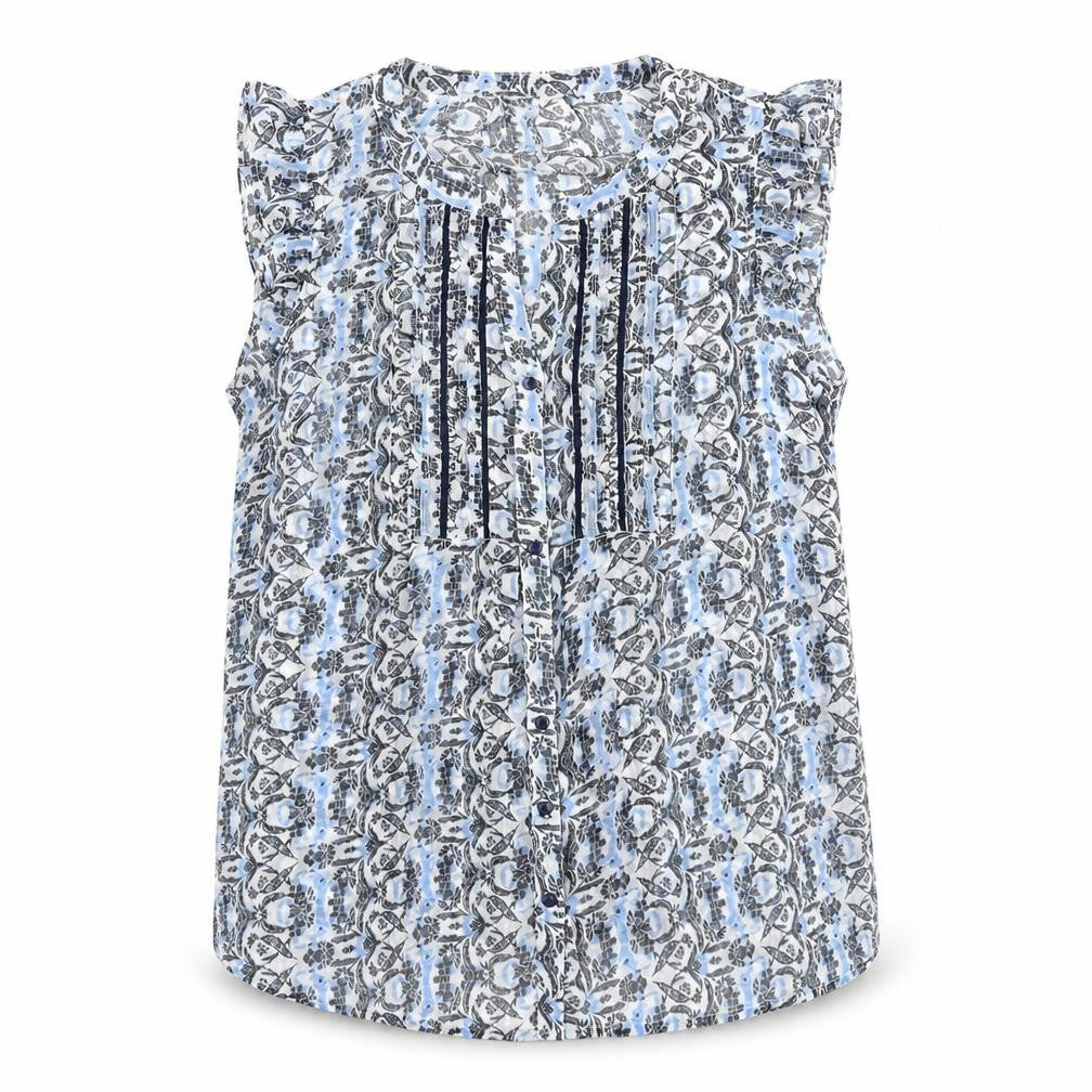 Womens UK Size 12 M&Co Blue Basic Blouse
