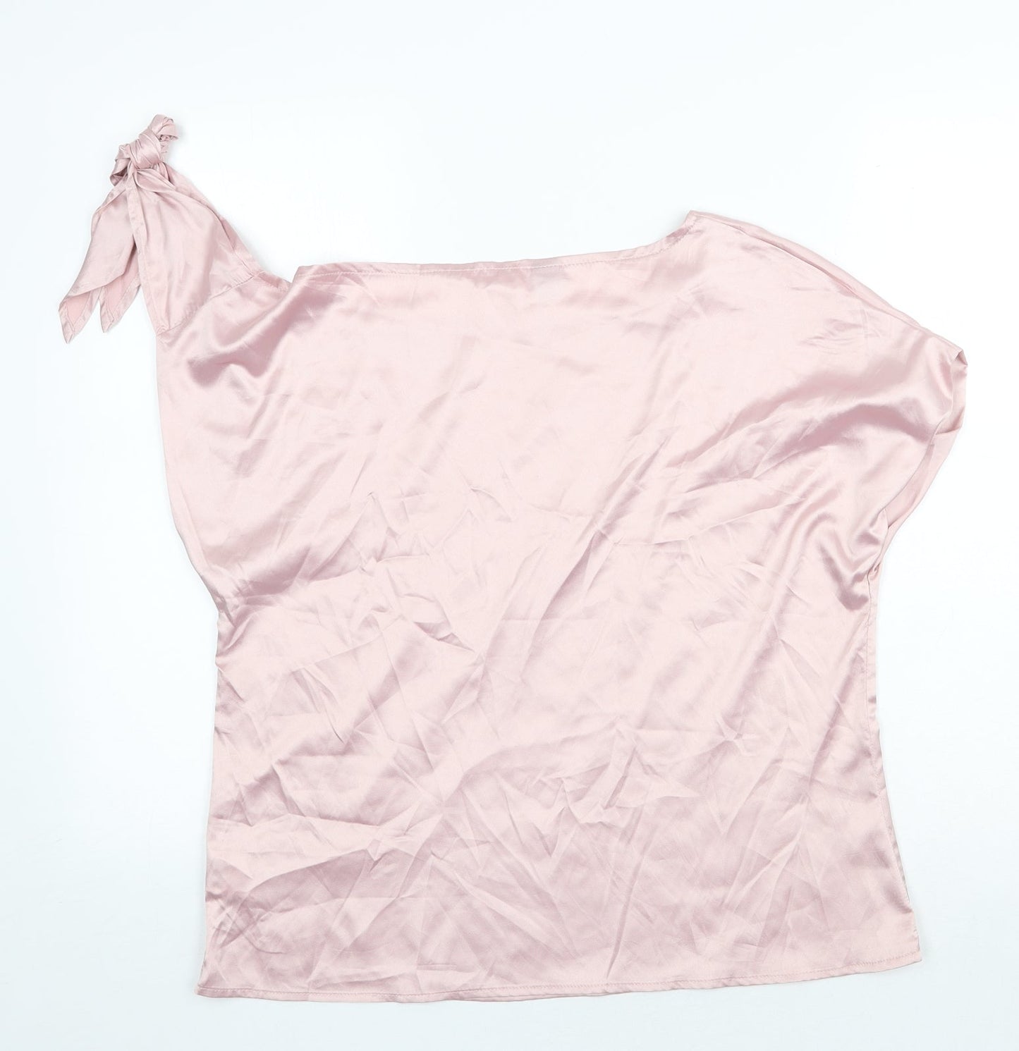 SheIn Womens Pink Polyester Basic T-Shirt Size L Round Neck