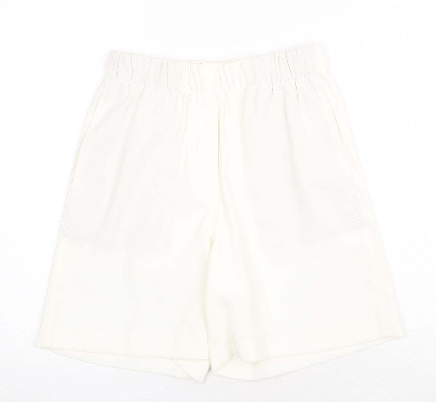 Marks and Spencer Womens Ivory Polyester Culotte Shorts Size 6 Regular Pull On