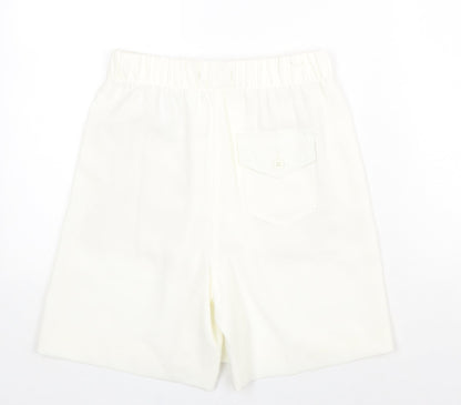 Marks and Spencer Womens Ivory Polyester Culotte Shorts Size 6 Regular Pull On