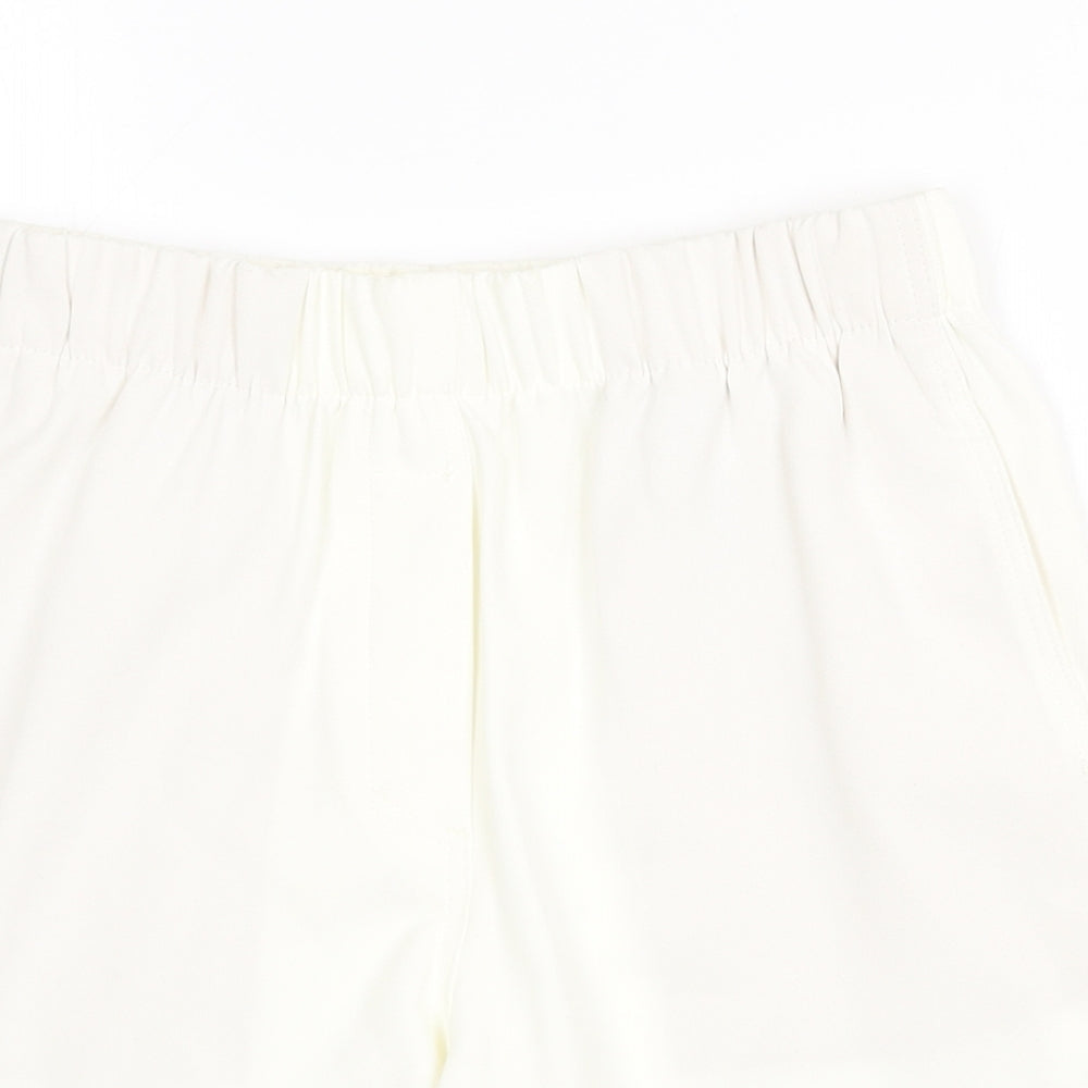 Marks and Spencer Womens Ivory Polyester Culotte Shorts Size 6 Regular Pull On