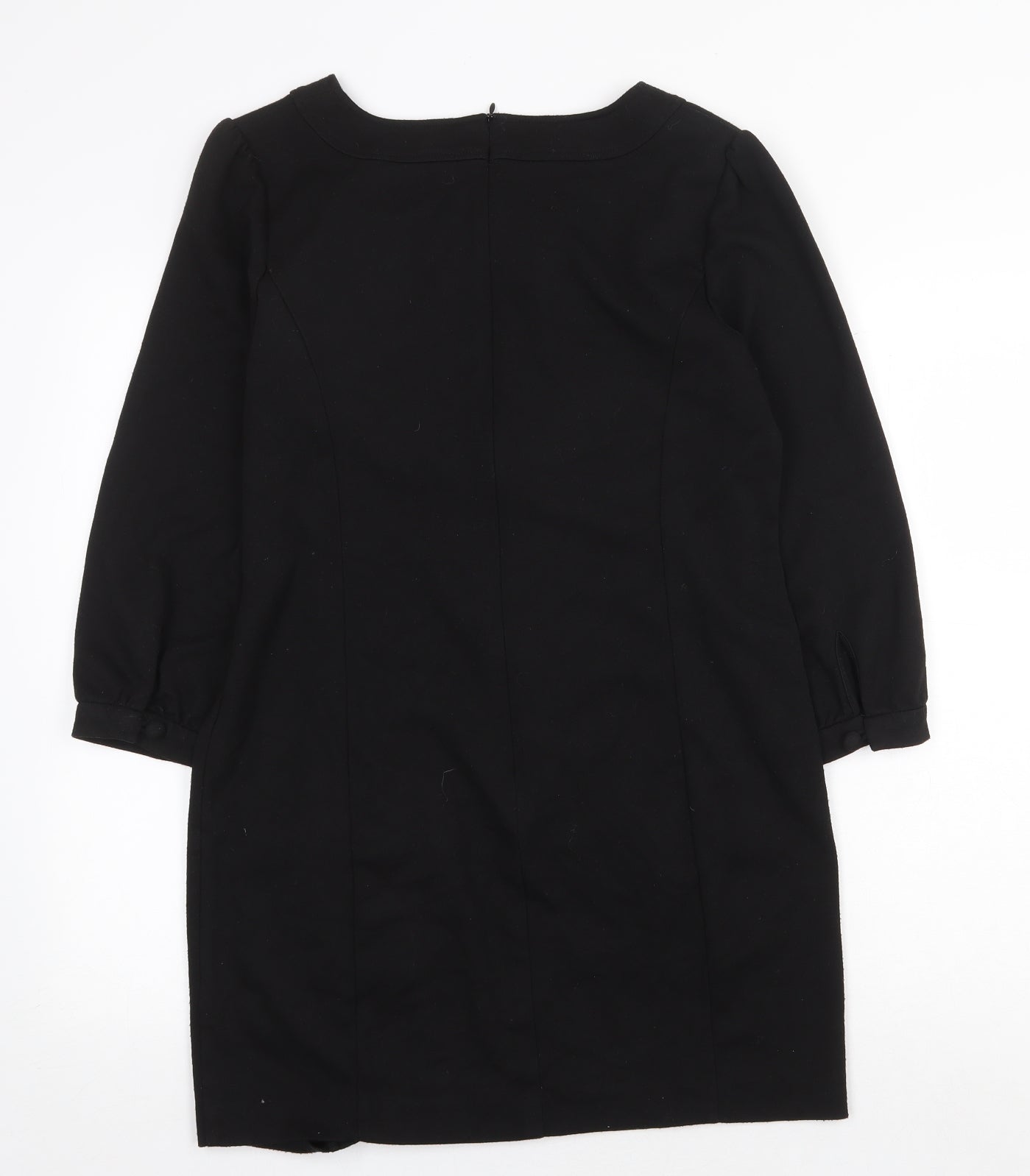 NEXT Womens Black Polyester A-Line Size 12 Round Neck Zip