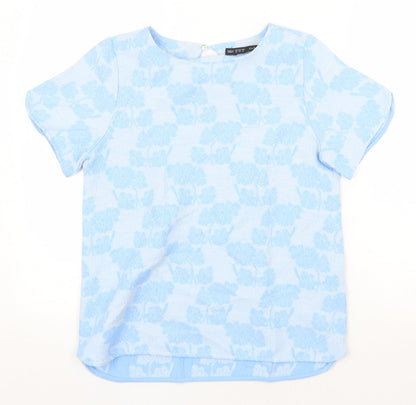 Womens UK Size XS Zanzara Blue Basic T-Shirt