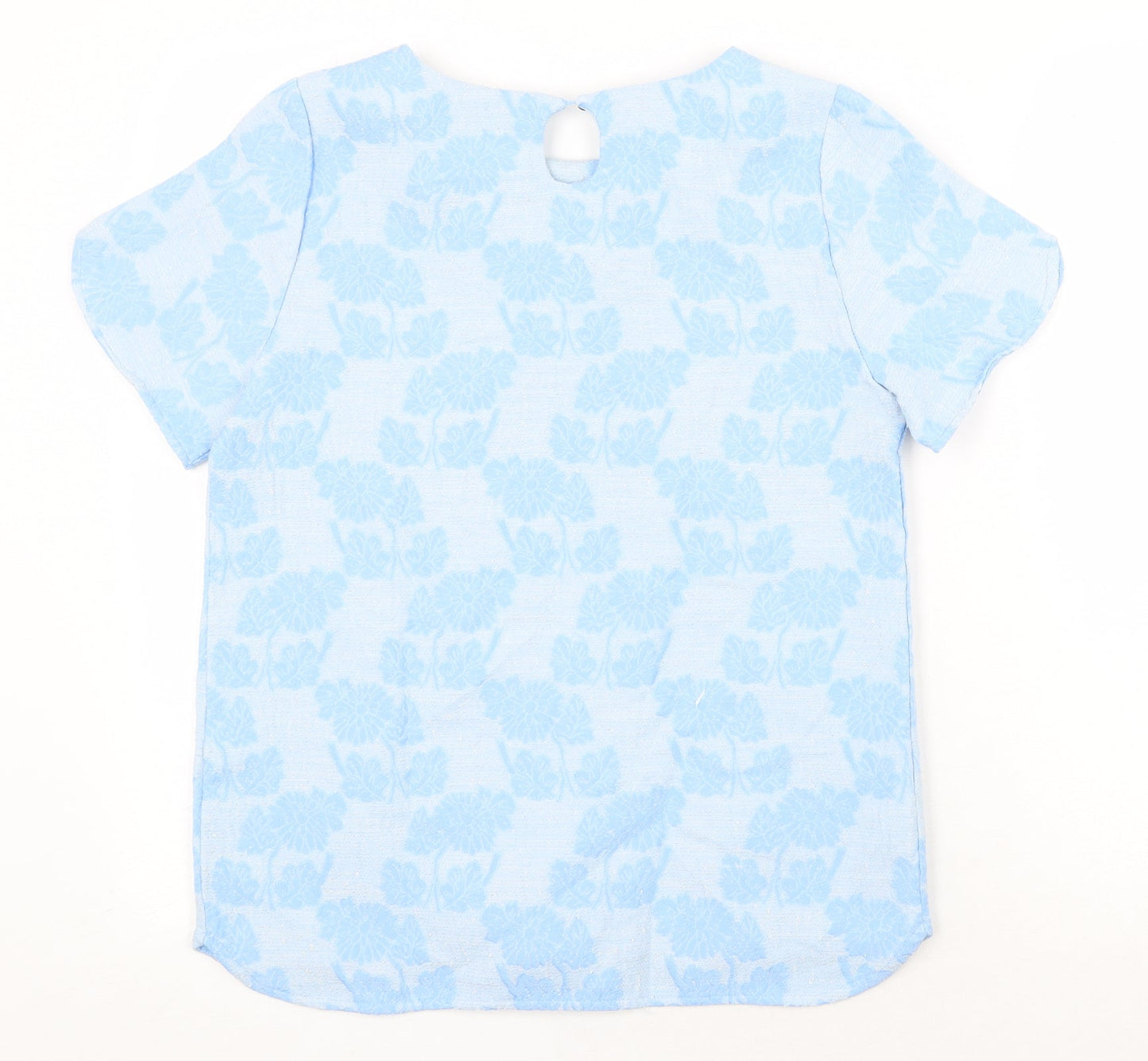 Womens UK Size XS Zanzara Blue Basic T-Shirt