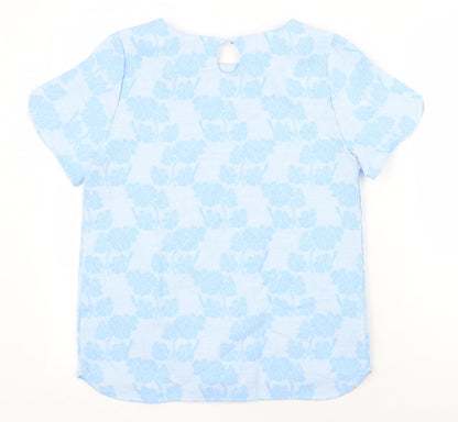 Womens UK Size XS Zanzara Blue Basic T-Shirt