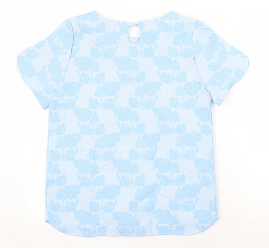 Womens UK Size XS Zanzara Blue Basic T-Shirt