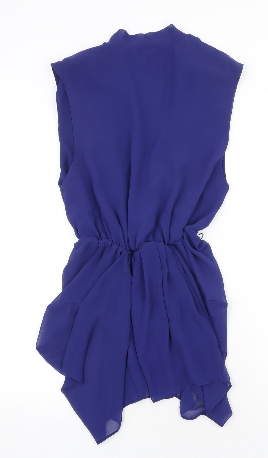 ASOS Womens Blue Polyester Fit & Flare Size 12 V-Neck Pullover