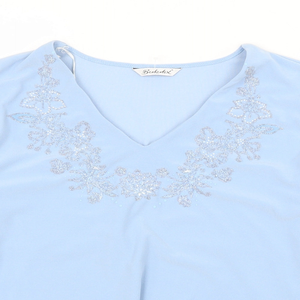 Womens UK Size 16 Berketex Blue Basic Blouse