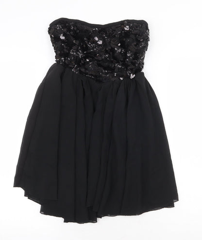 Panacher Womens Black Polyester Ball Gown Size M Sweetheart Pullover