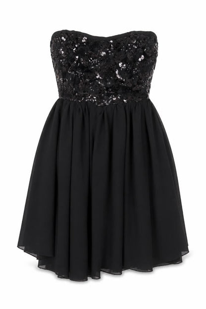 Panacher Womens Black Polyester Ball Gown Size M Sweetheart Pullover