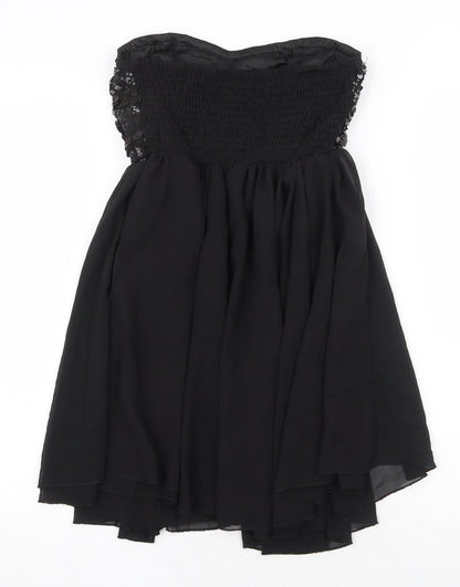 Panacher Womens Black Polyester Ball Gown Size M Sweetheart Pullover