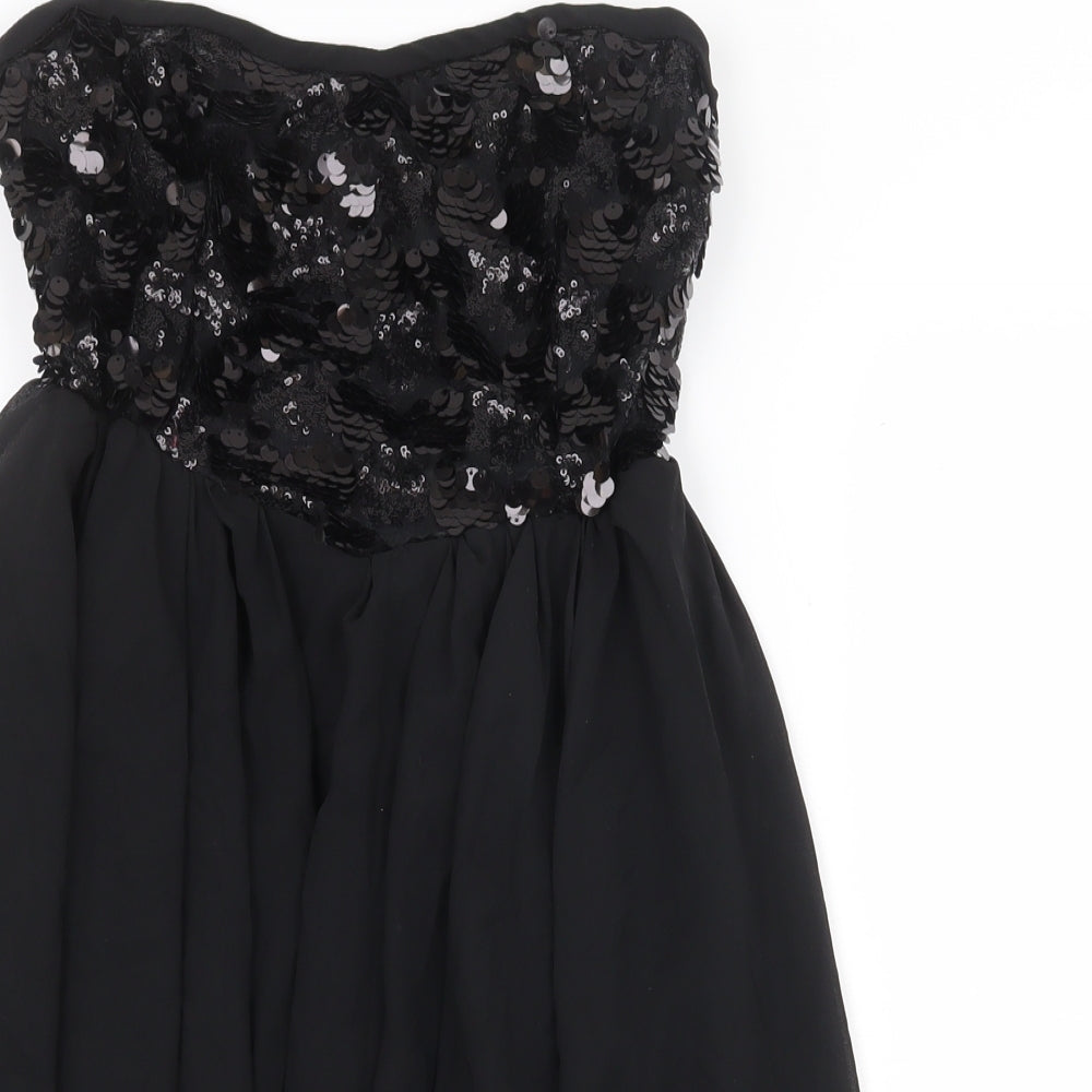 Panacher Womens Black Polyester Ball Gown Size M Sweetheart Pullover