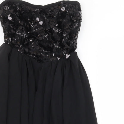 Panacher Womens Black Polyester Ball Gown Size M Sweetheart Pullover