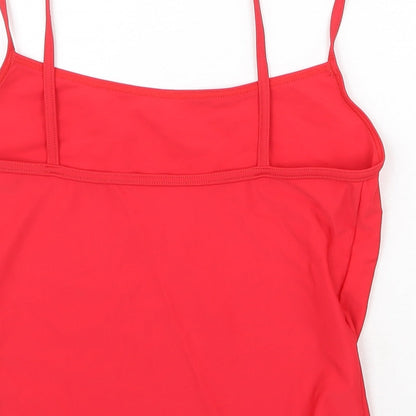 George Womens Red Nylon Basic Tank Size 12 Round Neck