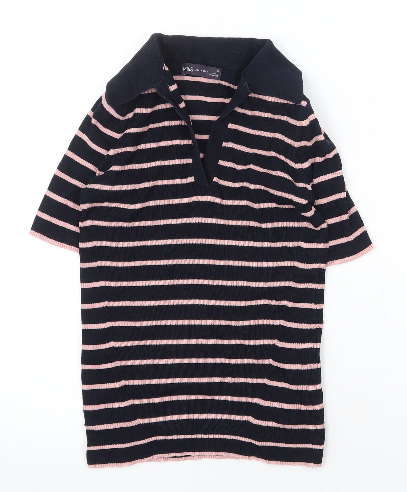 Womens UK Size S Marks and Spencer Blue Basic Polo
