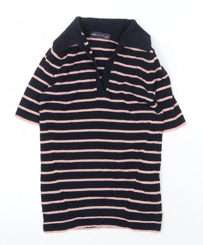 Womens UK Size S Marks and Spencer Blue Basic Polo