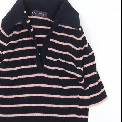 Womens UK Size S Marks and Spencer Blue Basic Polo