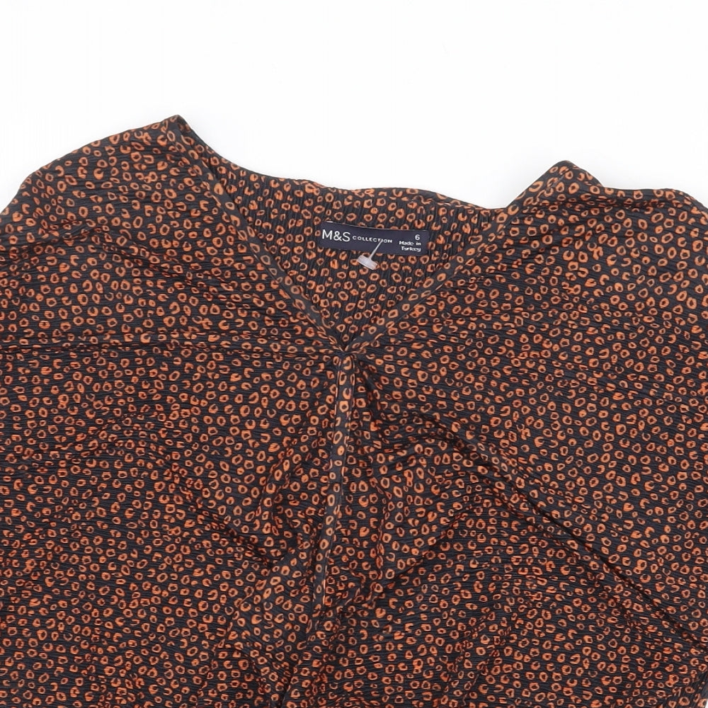 Womens UK Size 6 Marks and Spencer Orange Basic Blouse