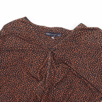 Womens UK Size 6 Marks and Spencer Orange Basic Blouse