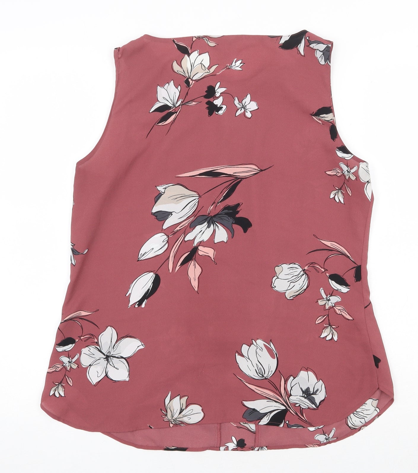 LOFT Womens Pink Floral Polyester Basic Tank Size M Round Neck