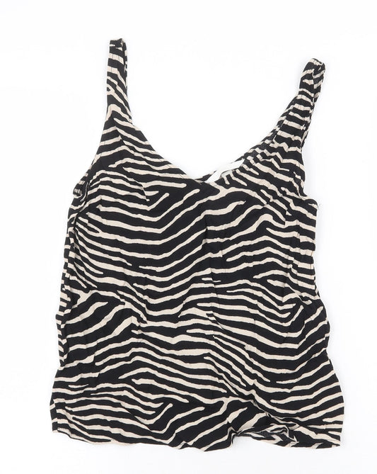 Womens UK Size 4 H&M Black Basic Tank