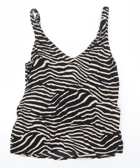 Womens UK Size 4 H&M Black Basic Tank