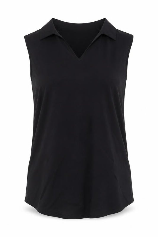 Elizabeth Shelton Womens Black Viscose Basic Tank Size 14 V-Neck