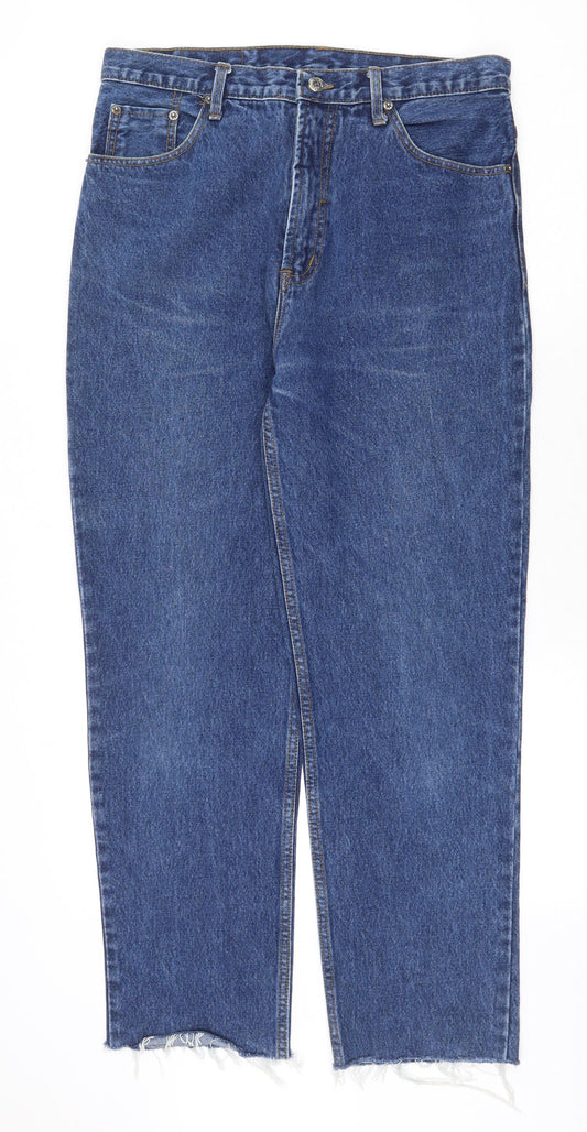 VIP By Hareno Mens Blue Cotton Straight Jeans Size 34 in Regular Zip