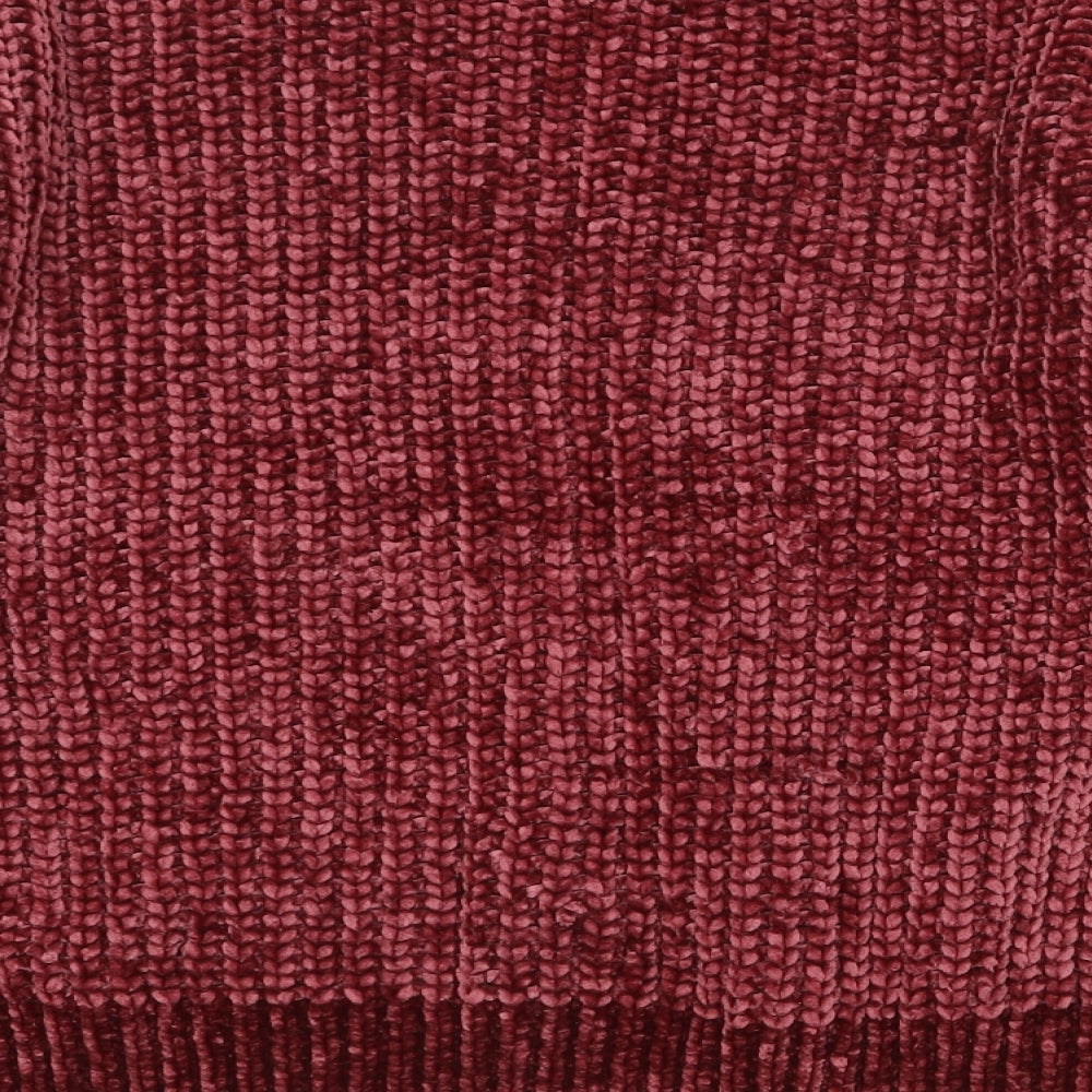 George Womens Red Round Neck Polyester Pullover Jumper Size M