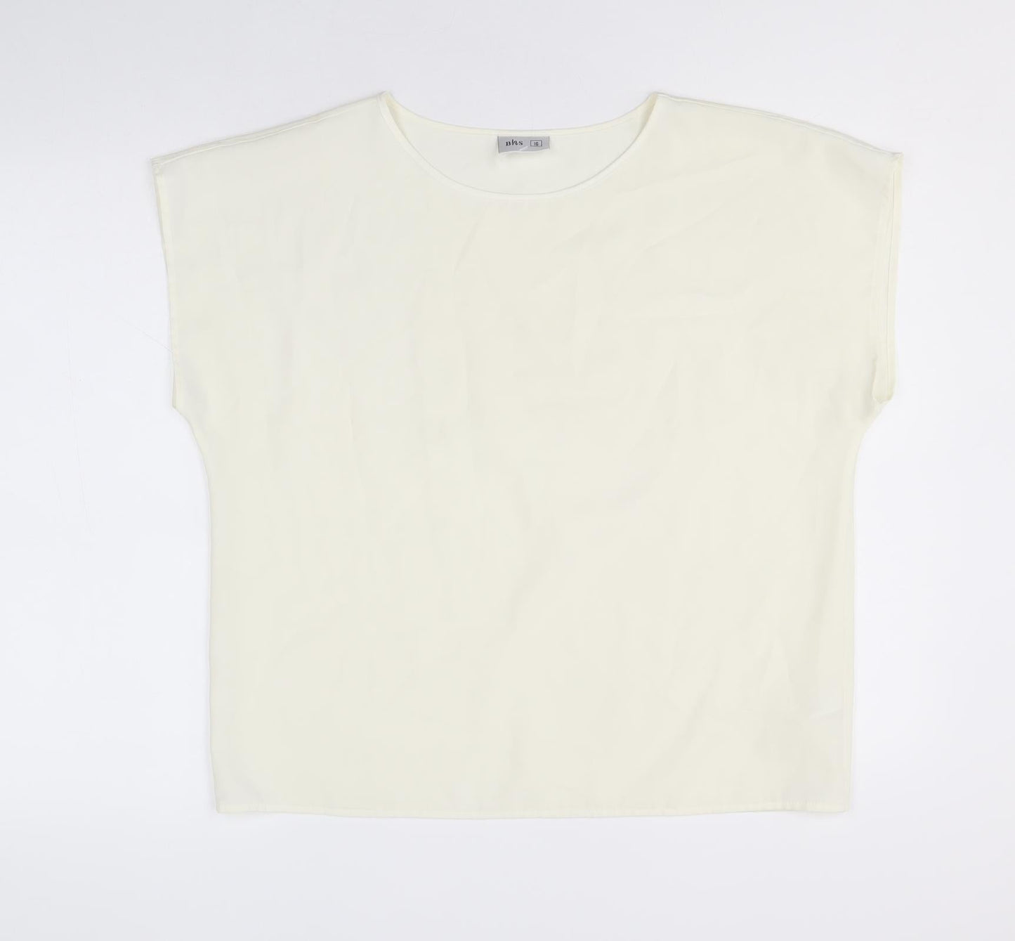 Womens UK Size 16 BHS Ivory Basic T-Shirt