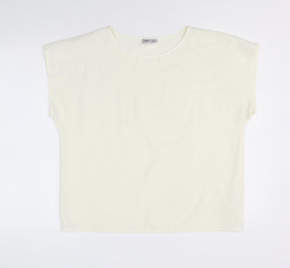 Womens UK Size 16 BHS Ivory Basic T-Shirt