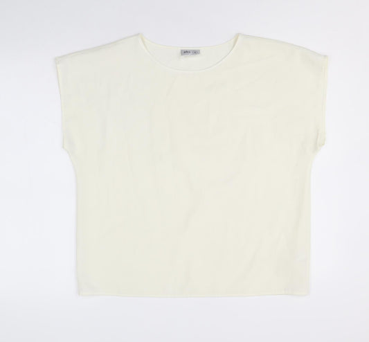 Womens UK Size 16 BHS Ivory Basic T-Shirt