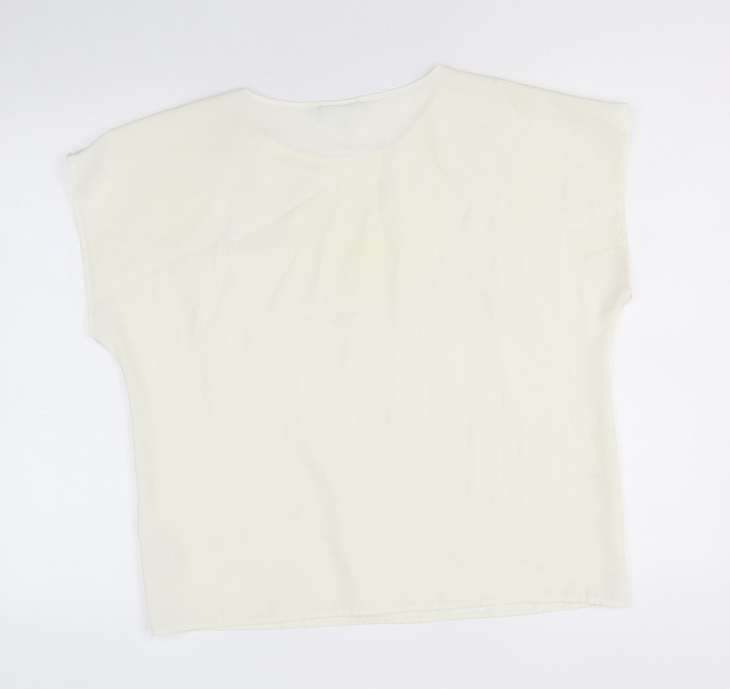 Womens UK Size 16 BHS Ivory Basic T-Shirt
