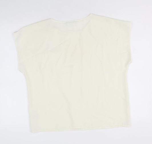 Womens UK Size 16 BHS Ivory Basic T-Shirt