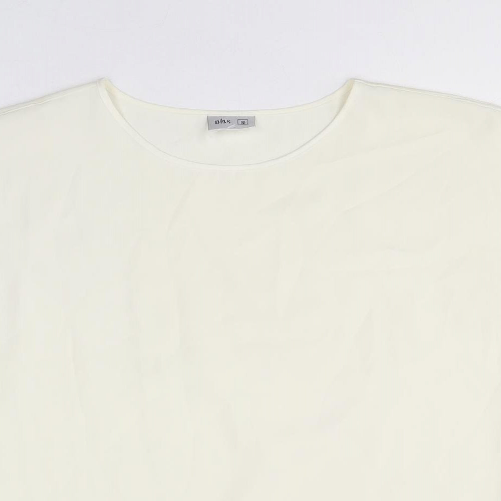 Womens UK Size 16 BHS Ivory Basic T-Shirt