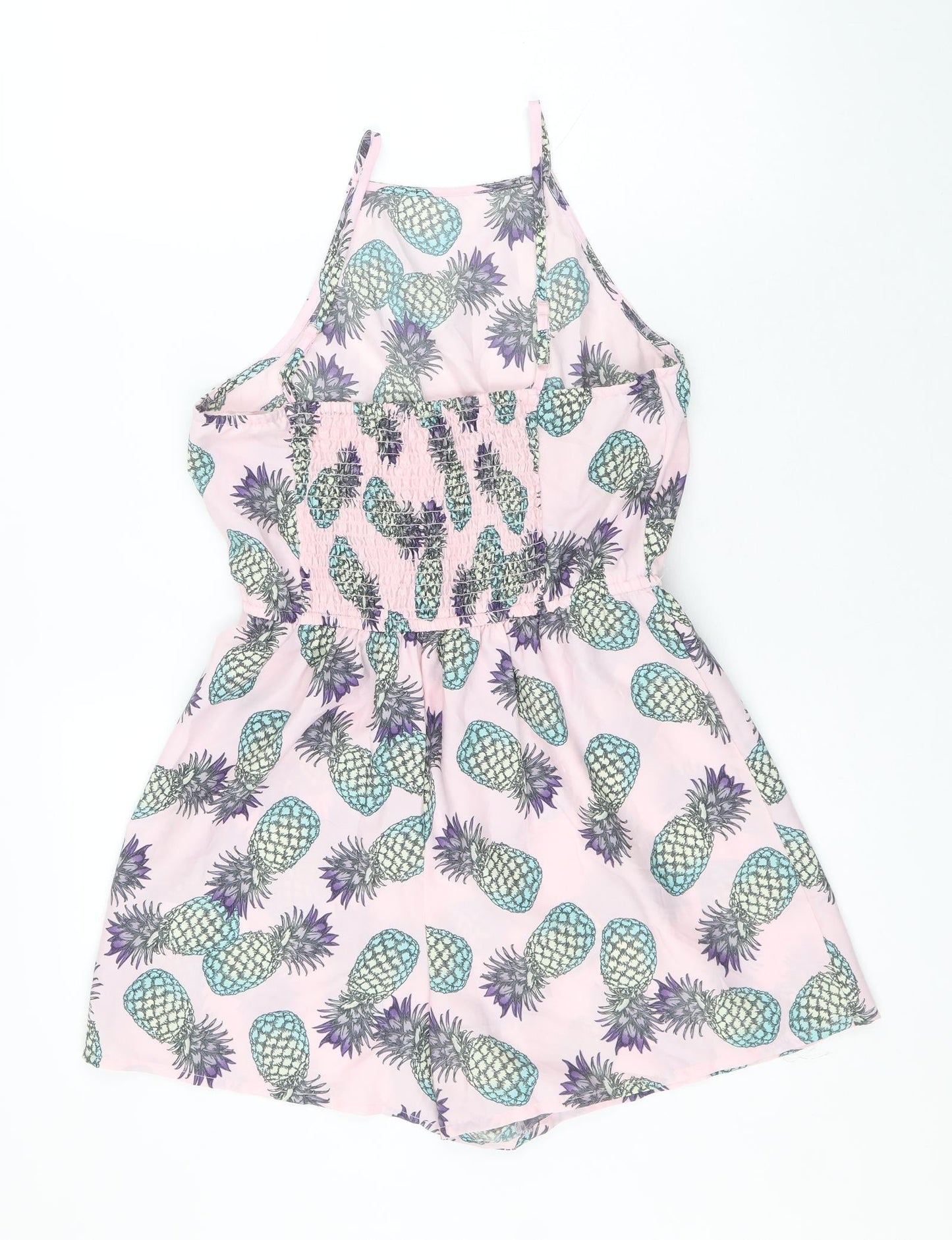 Primark Womens Pink Geometric Polyester Playsuit Outfit/Set Size 8 Pullover - Pineapple