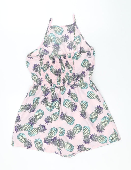 Primark Womens Pink Geometric Polyester Playsuit Outfit/Set Size 8 Pullover - Pineapple