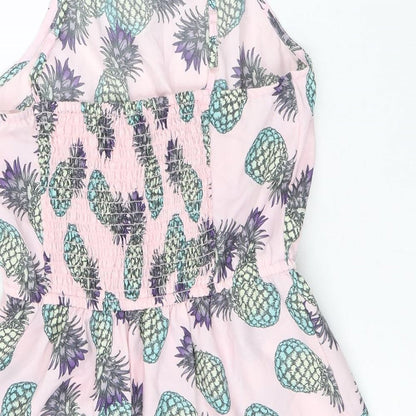Primark Womens Pink Geometric Polyester Playsuit Outfit/Set Size 8 Pullover - Pineapple